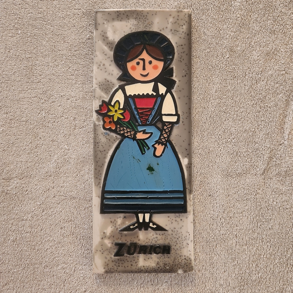 Zurich Souvenir with Folk Art Design Wall Hanger